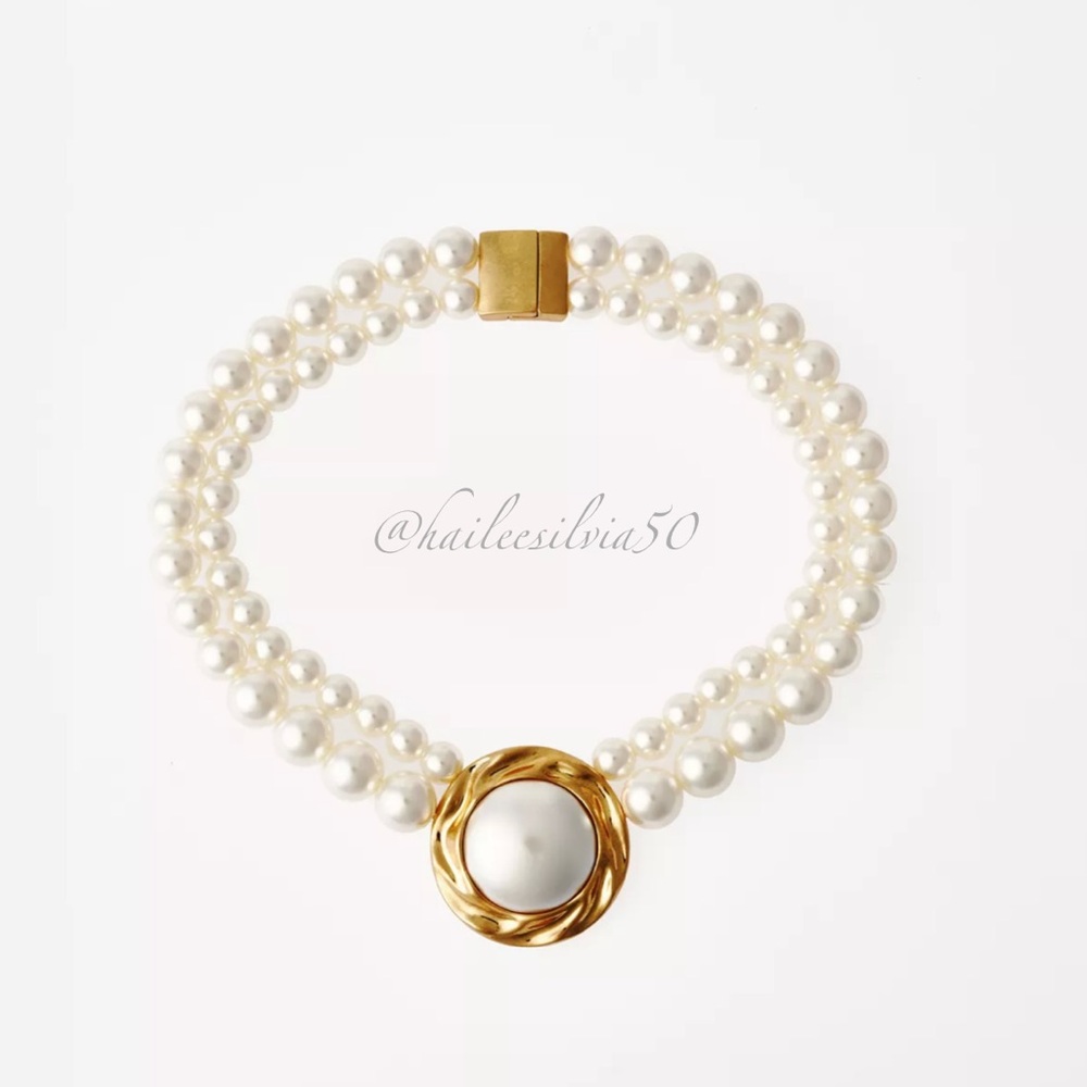 ZARA DOUBLE PEARL NECKLACE